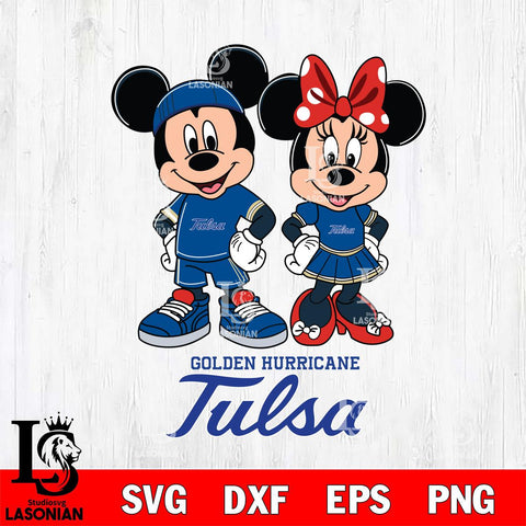 Tulsa Golden Hurricane Mickey And Minnie Rugby Svg Eps Dxf Png File, NCAA svg , Digital Download , Instant Download, Cricut File
