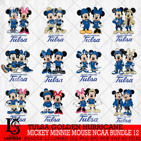 Tulsa Golden Hurricane Mickey Minnie Mouse NCAA Bundle 12 Svg Eps Dxf Png File, Bundle NCAA svg , File Cut , Digital Download , Instant Download, Cut Svg Files