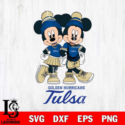 Tulsa Golden Hurricane Mickey Minnie Valentine Football Svg Eps Dxf Png File, NCAA svg , Digital Download , Instant Download, Cricut File