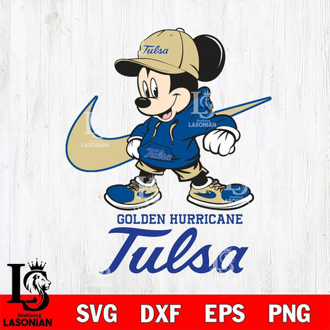 Tulsa Golden Hurricane Mickey Mouse NIKE, Svg Eps Dxf Png File, Digital Download