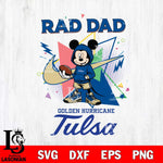 Tulsa Golden Hurricane Mickey Wearing Hoodie Rad Dad SVG DXF EPS PNG FILE, NCAA File Cut,Digital Download,Instant Download