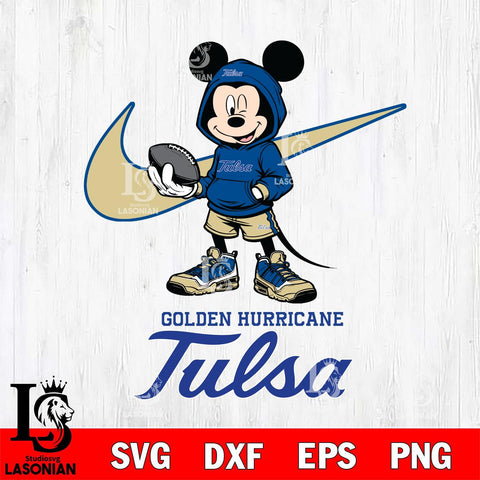 Tulsa Golden Hurricane Mikey Mouse Disney NIKE, Svg Eps Dxf Png File, Digital Download