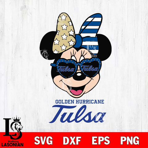 Tulsa Golden Hurricane Minnie Mouse Love 2, Svg Eps Dxf Png File, Digital Download