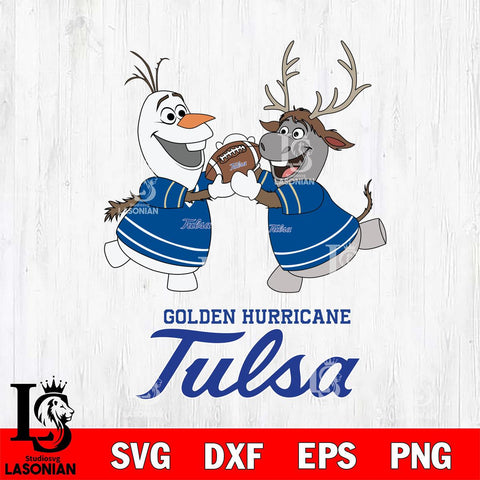 Tulsa Golden Hurricane Olaf & Sven Football Cricut,Christmas SVG DXF EPS PNG FILE, NCAA Digital Download,Instant Download, Silhouette