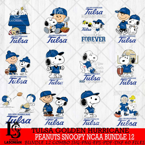 Tulsa Golden Hurricane Peanuts Snoopy Player NCAA Bundle 12 SVG DXF EPS PNG FILE,Snoopy File Cut, bundle NCAA Digital Download,Instant Download, Silhouette