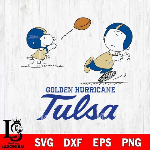 Tulsa Golden Hurricane Peanuts play football SVG DXF EPS PNG FILE,Snoopy File Cut, NCAA Digital Download,Instant Download,Christmas Silhouette