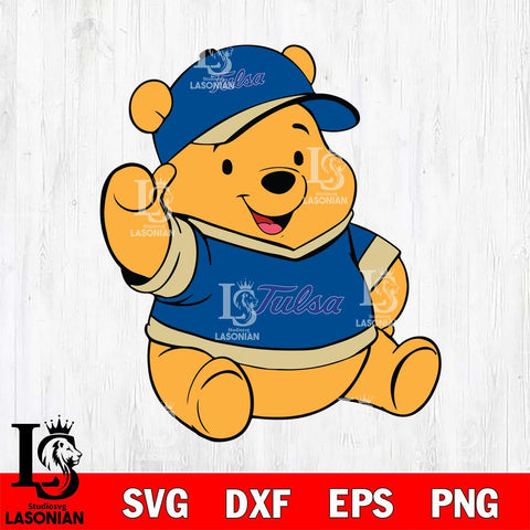 Tulsa Golden Hurricane Pooh Bear Svg Eps Dxf Png File, NCAA svg, Digital Download, Instant Download