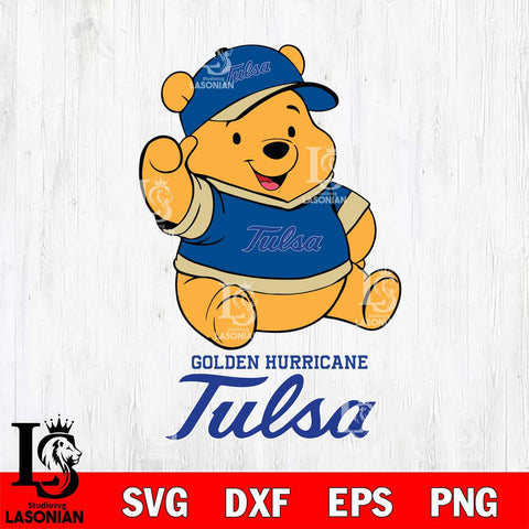 Tulsa Golden Hurricane Pooh Bear Disney, Svg Eps Dxf Png File, Digital Download