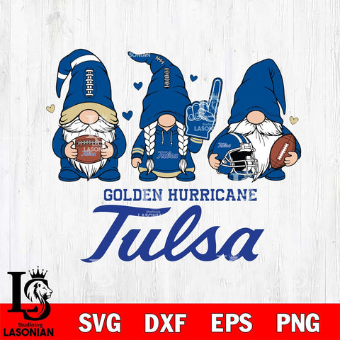 Tulsa Golden Hurricane Rugby Gnome File Cut, NCAA SVG, Digital Download , Criucut , Silhouette