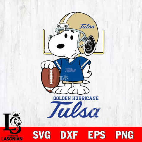 Tulsa Golden Hurricane Snoopy Player Football SVG DXF EPS PNG FILE,Snoopy File Cut, NCAA Digital Download,Instant Download,Christmas Silhouette