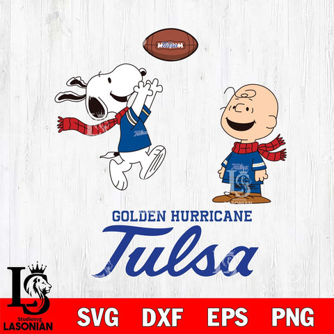 Tulsa Golden Hurricane Snoopy & Charlie Brown Football Cricut,Christmas SVG DXF EPS PNG FILE, NCAA Digital Download,Instant Download, Silhouette