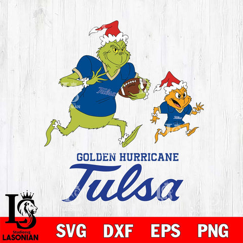 Tulsa Golden Hurricane The Grinch & Max Football Cricut,Christmas SVG DXF EPS PNG FILE, NCAA Digital Download,Instant Download, Silhouette