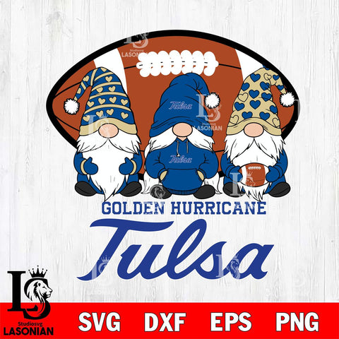 Tulsa Golden Hurricane Three Gnome Football File Cut, NCAA SVG, Digital Download , Criucut , Silhouette