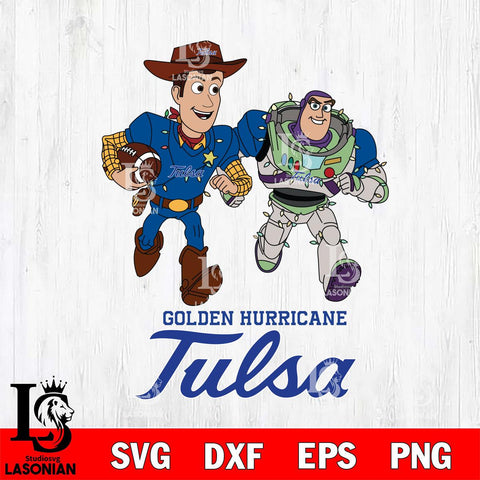 Tulsa Golden Hurricane Woody & Buzz Lightyear Football Cricut,Christmas SVG DXF EPS PNG FILE, NCAA Digital Download,Instant Download, Silhouette
