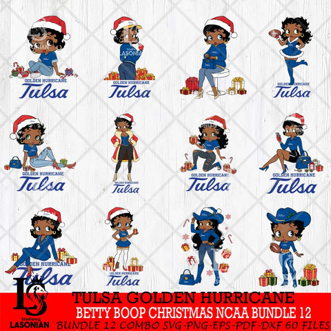 Tulsa Golden Hurricane  Betty Boop Christmas NCAA Bundle File Cut, Bundle NCAA SVG DXF EPS PNG PDF File, Digital Download , Criucut , Silhouette