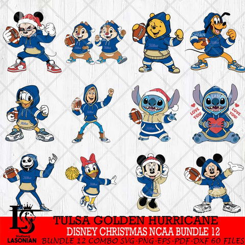 Tulsa Golden Hurricane  Disney christmas NCAA Bundle File Cut, Bundle NCAA SVG DXF EPS PNG FILE, Digital Download , Criucut , Silhouette