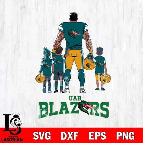 UAB Blazers 4 Father and son Rugby SVG DXF EPS PNG FILE,NCAA SVG, Father day Digital Download,Instant Download, Silhouette