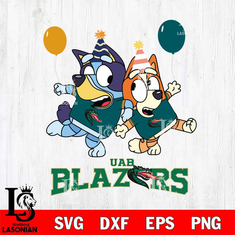 UAB Blazers Bluey & Bingo 2 Svg Eps Dxf Png File, NCAA svg, Digital Download, Instant Download