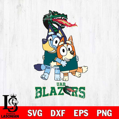 UAB Blazers Bluey & Bingo 3 Svg Eps Dxf Png File, NCAA svg, Digital Download, Instant Download