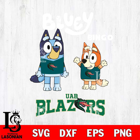 UAB Blazers Bluey & Bingo 4 Svg Eps Dxf Png File, NCAA svg, Digital Download, Instant Download