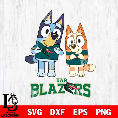 UAB Blazers Bluey & Bingo 6 Svg Eps Dxf Png File, NCAA svg, Digital Download, Instant Download