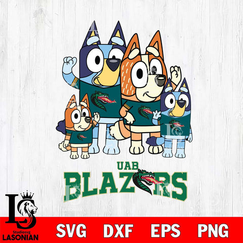 UAB Blazers Bluey & Bingo 7 Svg Eps Dxf Png File, NCAA svg, Digital Download, Instant Download