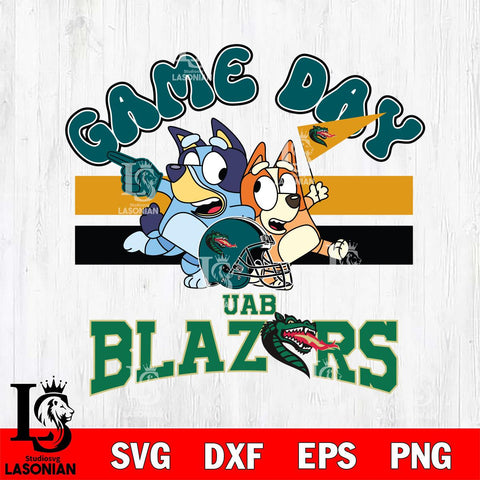 UAB Blazers Bluey & Bingo 9 Svg Eps Dxf Png File, NCAA svg, Digital Download, Instant Download