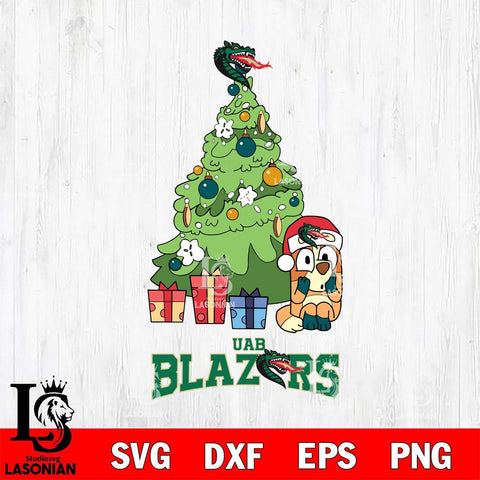 UAB Blazers Bluey Chilli Christmas Tree Svg Eps Dxf Png File, Digital Download