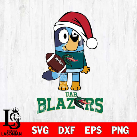 UAB Blazers Bluey Christmas Svg Eps Dxf Png File, Digital Download