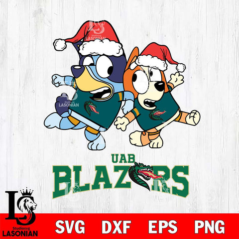 UAB Blazers Bluey Christmas Holiday Svg Eps Dxf Png File, Digital Download