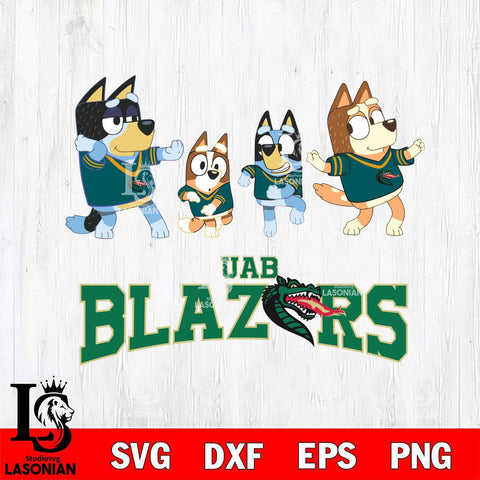 UAB Blazers Bluey Dance Mode Squats Svg Eps Dxf Png File, Digital Download, Instant Download