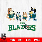 UAB Blazers Bluey Dance Squats Svg Eps Dxf Png File, Digital Download, Instant Download