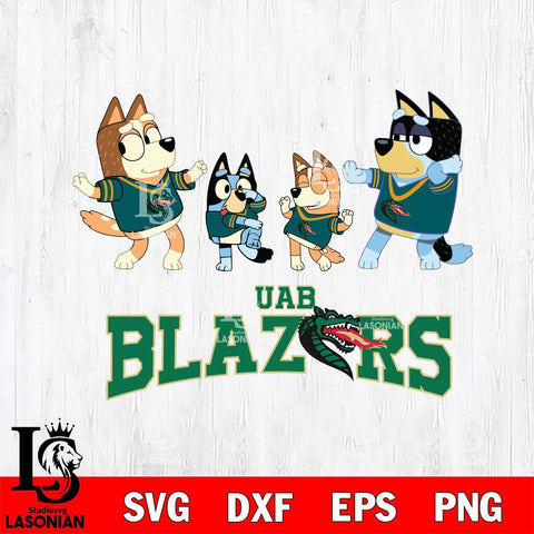 UAB Blazers Bluey Dance Squats Svg Eps Dxf Png File, Digital Download, Instant Download