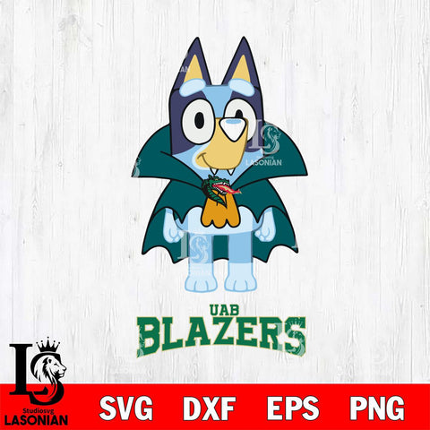 UAB Blazers Bluey Dracula Halloween Svg Eps Dxf Png File, Digital Download, Instant Download
