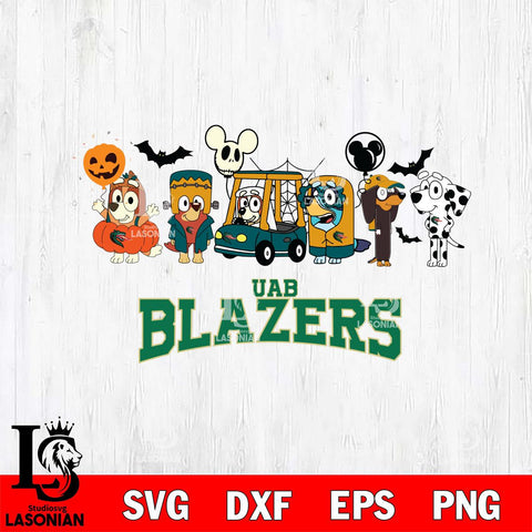 UAB Blazers Bluey Halloween Svg Eps Dxf Png File, Digital Download, Instant Download