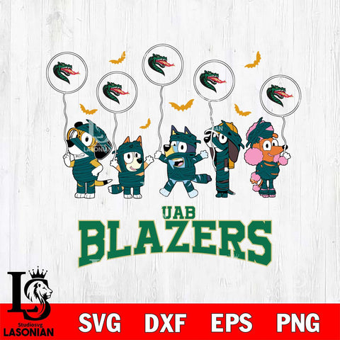 UAB Blazers Bluey Halloween Spooky Svg Eps Dxf Png File, Digital Download, Instant Download