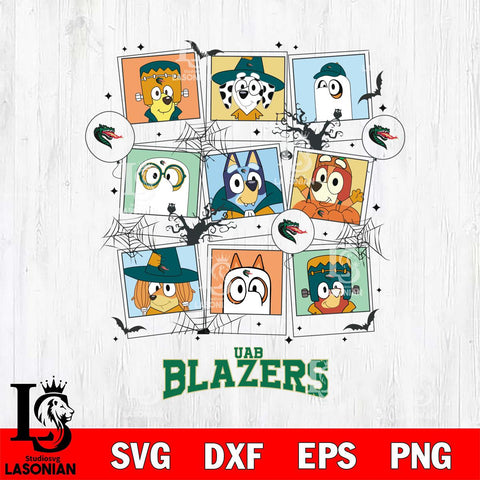 UAB Blazers Bluey Halloween Sport Svg Eps Dxf Png File, Digital Download, Instant Download