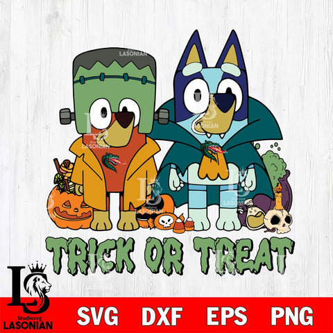 UAB Blazers Bluey Halloween Trick or Treat Svg Eps Dxf Png File, Digital Download, Instant Download
