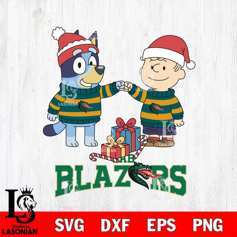 UAB Blazers Bluey With Charlie Brown Christmas File Cut, NCAA SVG DXF EPS PNG FILE, Digital Download,Instant Download, Silhouette
