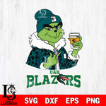 UAB Blazers Boujee Grinch Leopard Christmas Cut Files Cricut, Svg Dxf Eps Png file, Digital download , Silhouette
