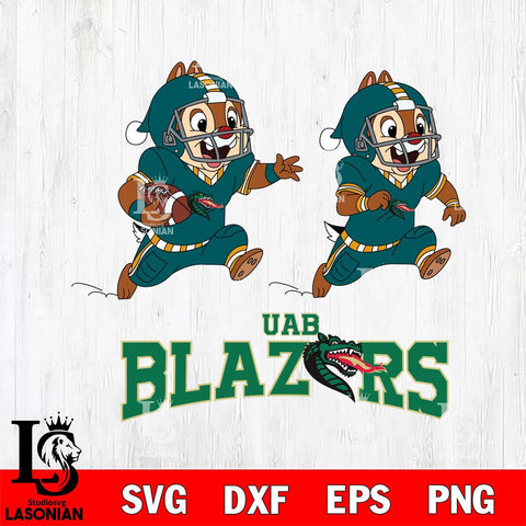 UAB Blazers Chip & Dale Football Cricut,Christmas SVG DXF EPS PNG FILE, NCAA Digital Download,Instant Download, Silhouette