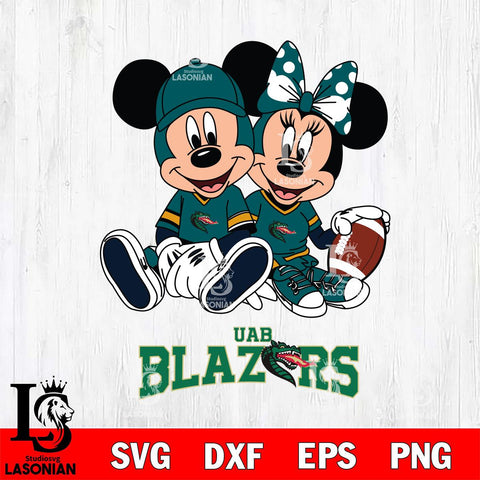 UAB Blazers Disney Mickey And Minnie Football Svg Eps Dxf Png File, NCAA svg , Digital Download , Instant Download, Cricut File