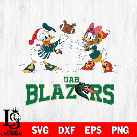 UAB Blazers Donald Duck & Daisy Duck Football Cricut,Christmas SVG DXF EPS PNG FILE, NCAA Digital Download,Instant Download, Silhouette