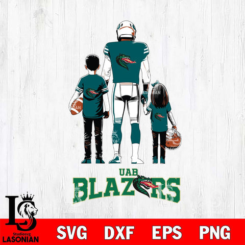 UAB Blazers Father And Child Football SVG DXF EPS PNG FILE,NCAA SVG, Father day Digital Download,Instant Download, Silhouette