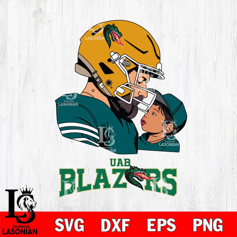 UAB Blazers Father And Child Rugby SVG DXF EPS PNG FILE,NCAA SVG, Father day Digital Download,Instant Download, Silhouette