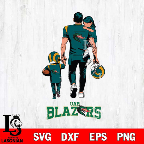 UAB Blazers Father And Son Football SVG DXF EPS PNG FILE,NCAA SVG, Father day Digital Download,Instant Download, Silhouette