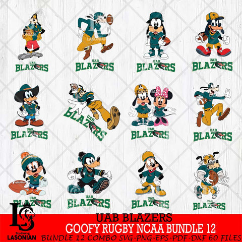 UAB Blazers Goofy Rugby Disney NCAA Bundle 12 SVG DXF EPS PNG FILE,NCAA bundle svg ,Football Digital Download,Instant Download, Silhouette