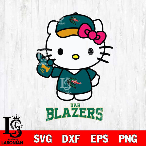 UAB Blazers Hello Kitty Best Fan Svg Eps Dxf Png File, Digital Download, Instant Download