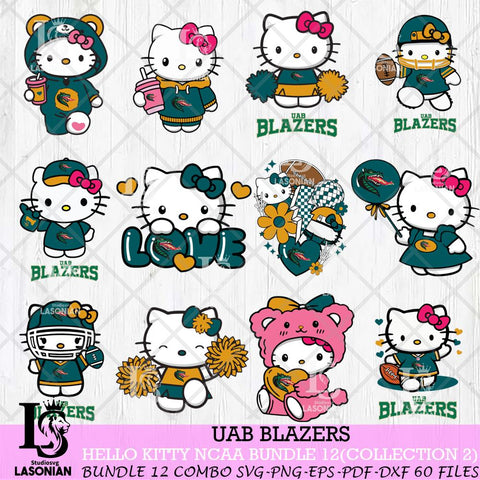 UAB Blazers Hello Kitty Bundle 12 SVG Svg Eps Dxf Png File, Digital Download, Instant Download