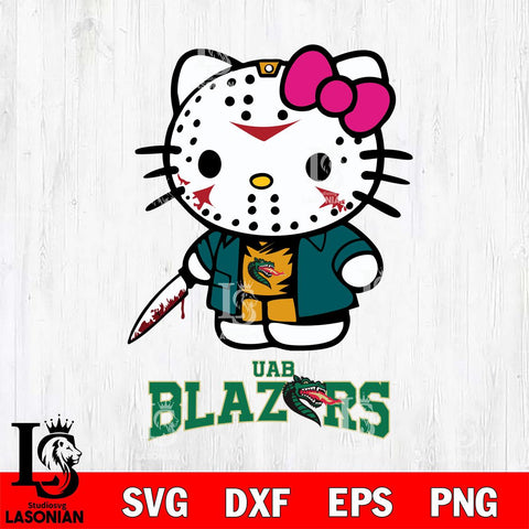 UAB Blazers Hello Kitty Horror 3 Svg Eps Dxf Png File, Digital Download